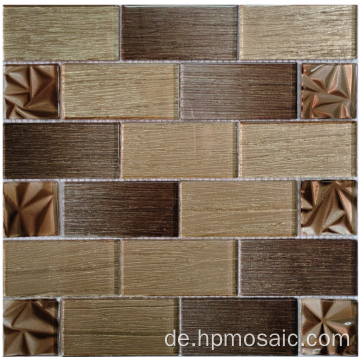 Braune Mix Goldmuster laminiertes Mosaik